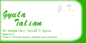 gyula talian business card